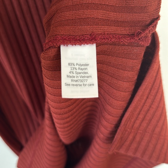 NINE WEST Rib Crewneck Sleeveless Terracotta Midi Dress NWT - Picture 8 of 9